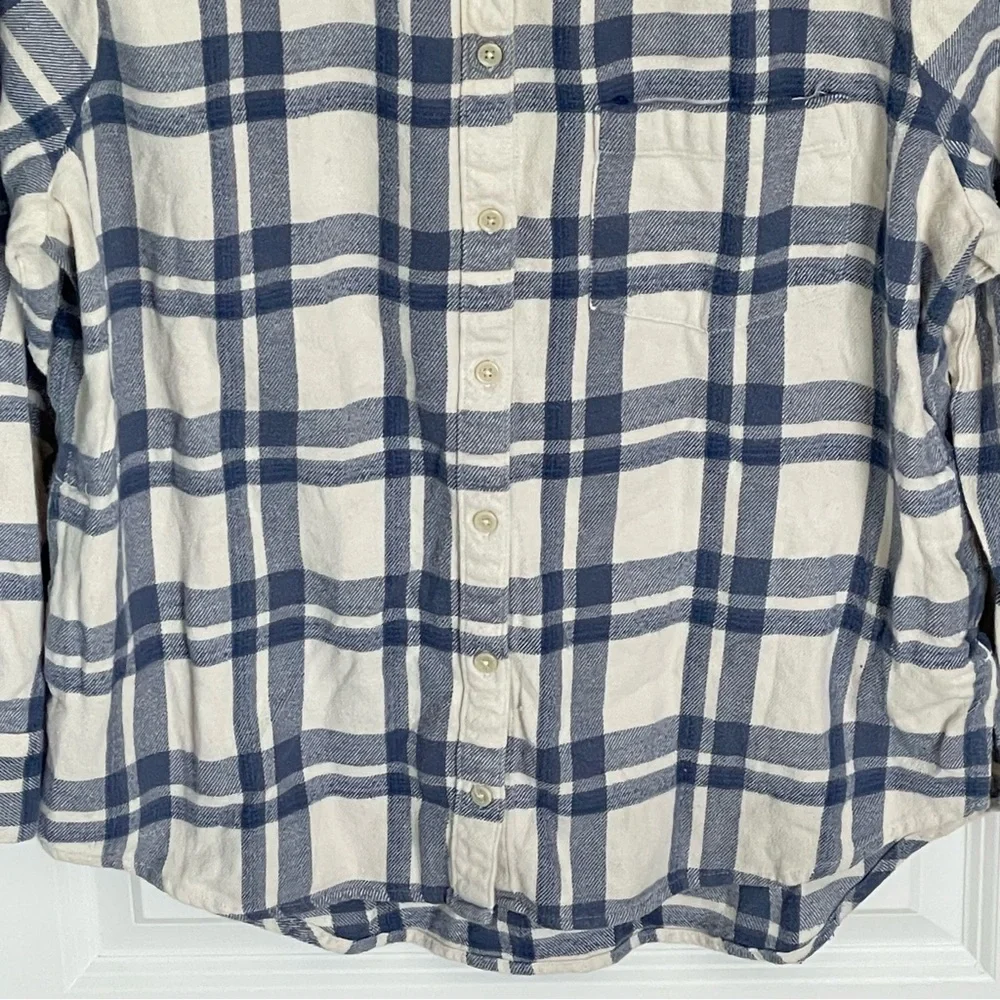 Madewell flannel classic ex-boyfriend plaid button down shirt 54170 - Picture 6 of 14